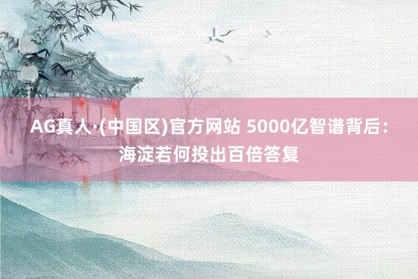 AG真人·(中国区)官方网站 5000亿智谱背后：海淀若何投出百倍答复