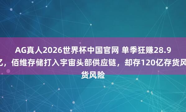 AG真人2026世界杯中国官网 单季狂赚28.99亿，佰维存储打入宇宙头部供应链，却存120亿存货风险