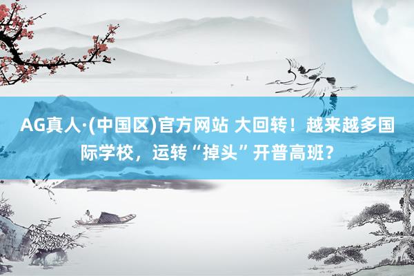 AG真人·(中国区)官方网站 大回转！越来越多国际学校，运转“掉头”开普高班？