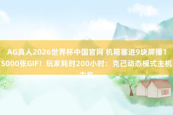 AG真人2026世界杯中国官网 机箱塞进9块屏播15000张GIF！玩家耗时200小时：克己动态模式主机