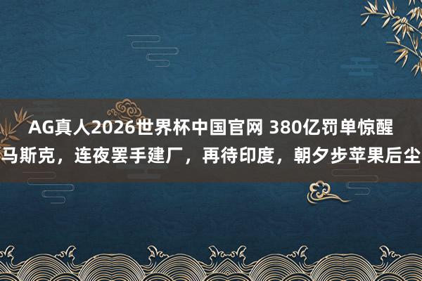 AG真人2026世界杯中国官网 380亿罚单惊醒马斯克，连夜罢手建厂，再待印度，朝夕步苹果后尘