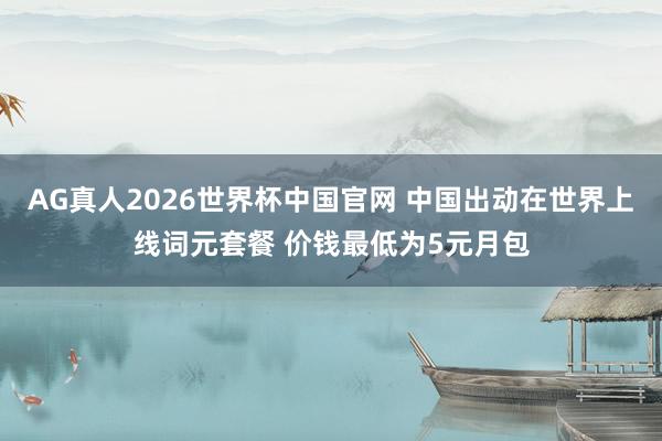 AG真人2026世界杯中国官网 中国出动在世界上线词元套餐 价钱最低为5元月包