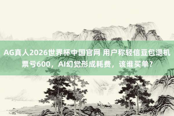 AG真人2026世界杯中国官网 用户称轻信豆包退机票亏600，AI幻觉形成耗费，该谁买单？