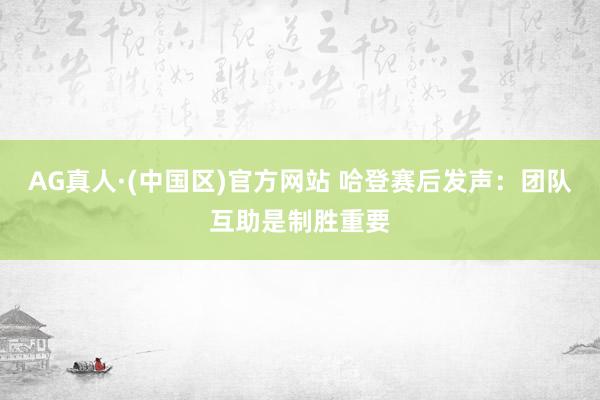 AG真人·(中国区)官方网站 哈登赛后发声:团队互助是制胜重要
