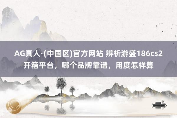 AG真人·(中国区)官方网站 辨析游盛186cs2开箱平台，哪个品牌靠谱，用度怎样算