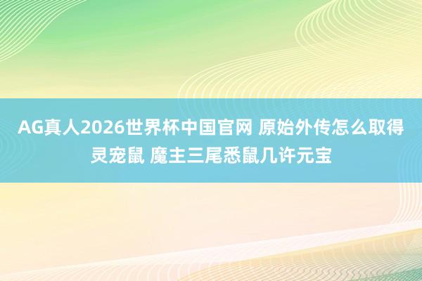 AG真人2026世界杯中国官网 原始外传怎么取得灵宠鼠 魔主三尾悉鼠几许元宝