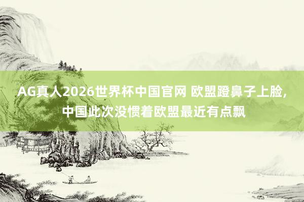 AG真人2026世界杯中国官网 欧盟蹬鼻子上脸, 中国此次没惯着欧盟最近有点飘