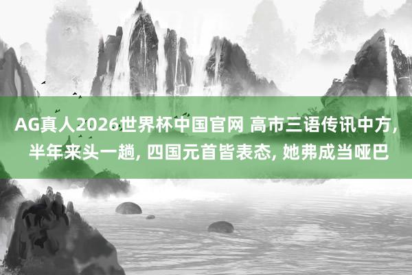 AG真人2026世界杯中国官网 高市三语传讯中方, 半年来头一趟, 四国元首皆表态, 她弗成当哑巴