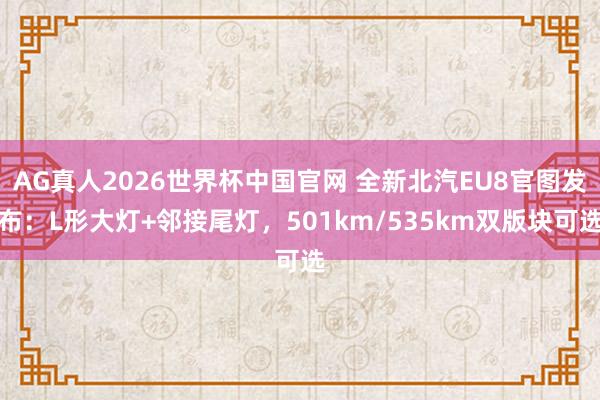 AG真人2026世界杯中国官网 全新北汽EU8官图发布：L形大灯+邻接尾灯，501km/535km双版块可选