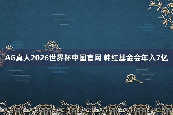 AG真人2026世界杯中国官网 韩红基金会年入7亿