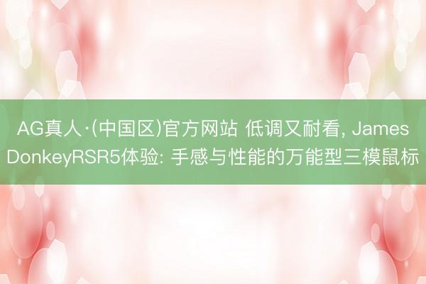 AG真人·(中国区)官方网站 低调又耐看， JamesDonkeyRSR5体验: 手感与性能的万能型三模鼠标